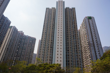 Fototapeta na wymiar Big residential building in Hong Kong