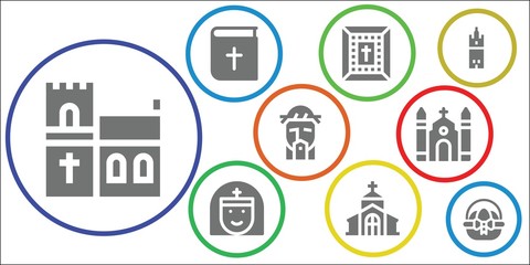 christianity icon set