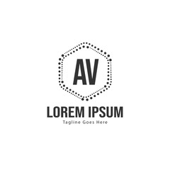 AV Letter Logo Design. Creative Modern AV Letters Icon Illustration
