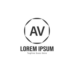 Obraz premium AV Letter Logo Design. Creative Modern AV Letters Icon Illustration