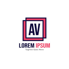 Obraz premium AV Letter Logo Design. Creative Modern AV Letters Icon Illustration