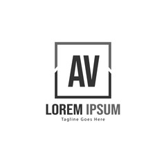 AV Letter Logo Design. Creative Modern AV Letters Icon Illustration