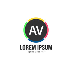 AV Letter Logo Design. Creative Modern AV Letters Icon Illustration