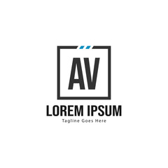 Fototapeta premium AV Letter Logo Design. Creative Modern AV Letters Icon Illustration