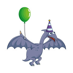cute Pterodactyl with balloon helium