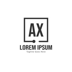 AX Letter Logo Design. Creative Modern AX Letters Icon Illustration