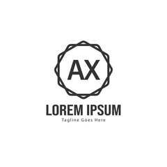 AX Letter Logo Design. Creative Modern AX Letters Icon Illustration