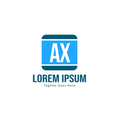 AX Letter Logo Design. Creative Modern AX Letters Icon Illustration