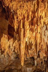 Cave stalactites, stalagmites, and other formations at Luray Caverns. VA. USA.