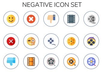 negative icon set