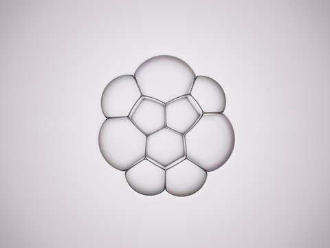 Group of clear bubbles stuck together