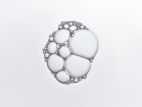Group of clear bubbles stuck together