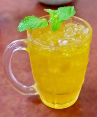 Glass of Chrysanthemum Iced Tea on Table