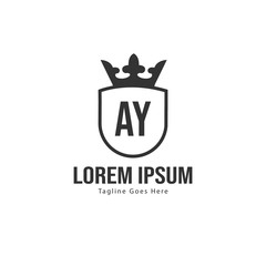 AY Letter Logo Design. Creative Modern AY Letters Icon Illustration
