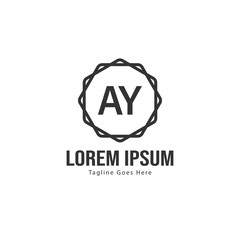 AY Letter Logo Design. Creative Modern AY Letters Icon Illustration