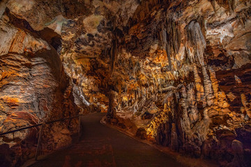 Cave stalactites, stalagmites, and other formations at Luray Caverns. VA. USA.