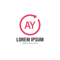 AY Letter Logo Design. Creative Modern AY Letters Icon Illustration