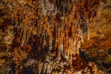 Cave stalactites, stalagmites, and other formations at Luray Caverns. VA. USA.