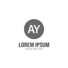 Fototapeta premium AY Letter Logo Design. Creative Modern AY Letters Icon Illustration