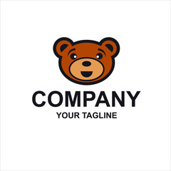 teddy bear, bear vector, simple bear logo design, simple logo