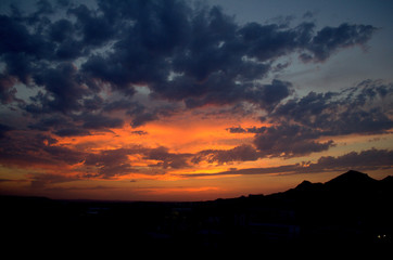 sunset in the mountains