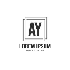 Obraz premium AY Letter Logo Design. Creative Modern AY Letters Icon Illustration
