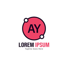 AY Letter Logo Design. Creative Modern AY Letters Icon Illustration