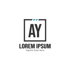 Obraz premium AY Letter Logo Design. Creative Modern AY Letters Icon Illustration