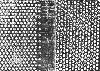 Distress old rusted peeled metal vector textures. EPS8 illustration. Black and white grunge background.