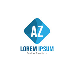 Fototapeta premium AZ Letter Logo Design. Creative Modern AZ Letters Icon Illustration
