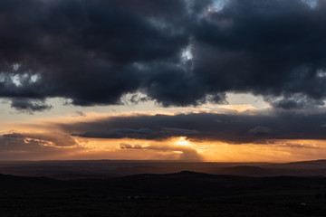 Fototapeta na wymiar Dramatic Sunset, Kings Tor Dartmoor