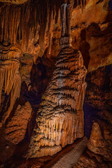 Cave stalactites, stalagmites, and other formations at Luray Caverns. VA. USA.