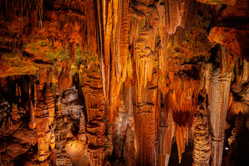 Cave stalactites, stalagmites, and other formations at Luray Caverns. VA. USA.
