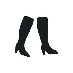 high-heeled boots vector icon