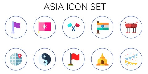 asia icon set