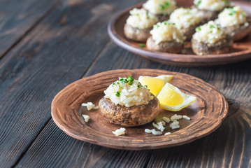 Risotto stuffed mushrooms