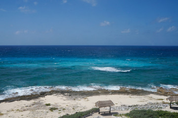 Fototapeta premium Cozumel island in Quintana Roo, Mexico. Blue turquoise Caribbean sea. 