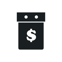 dollar calendar vector icon