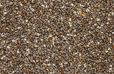 Close up of chia seed as texture background. Healthy superfood.