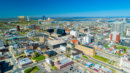 Plakat AERIAL VIEW OF ATLANTIC CITY BOARDWALK AND STEEL PIER. NEW JERSEY. USA.