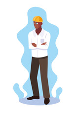 Avatar cartoon engineer man design icon vector ilustration