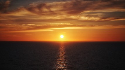 Naklejka na ściany i meble beautiful sunset over the baltic sea