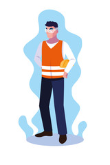 Avatar cartoon engineer man design