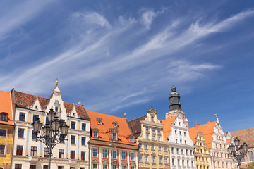 Wroclaw. Historic tenement houses on the main square