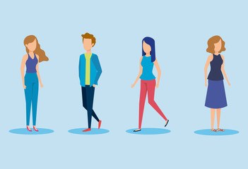 Fototapeta premium group of young people characters vector illustration design vector illustrator