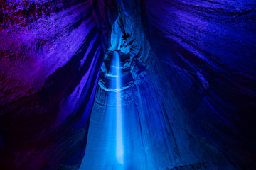 Ruby Falls. Waterfall in cave. Tennessee. USA. 