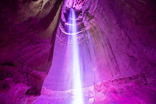 Ruby Falls. Waterfall in cave. Tennessee. USA. 