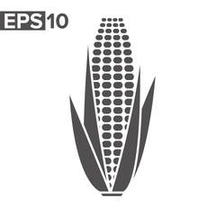 Corn icon isolated on white background. Vector illustration.
