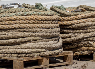 Old fishing rope in port os Spain