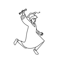 happy student boy graduated celebrating